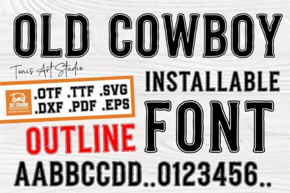 Old Cowboy Outline Fonts for Bold Display Branding