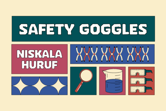 Safety Goggles Display Font for Digital Products